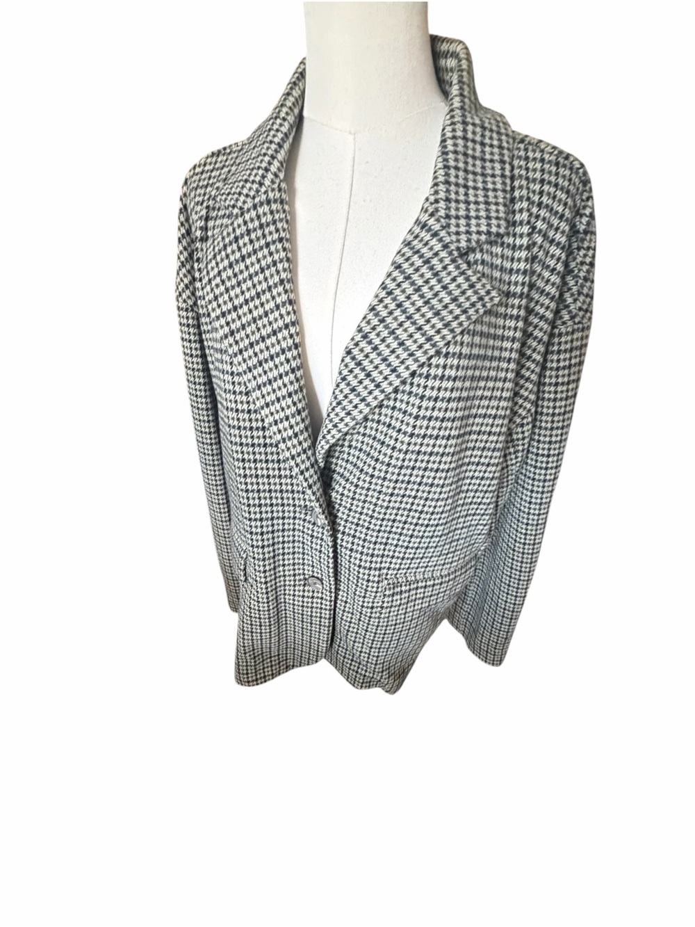 Madewell Houndstooth Loose fit 2 Button Front Blazer Jacket -Sz Lrg